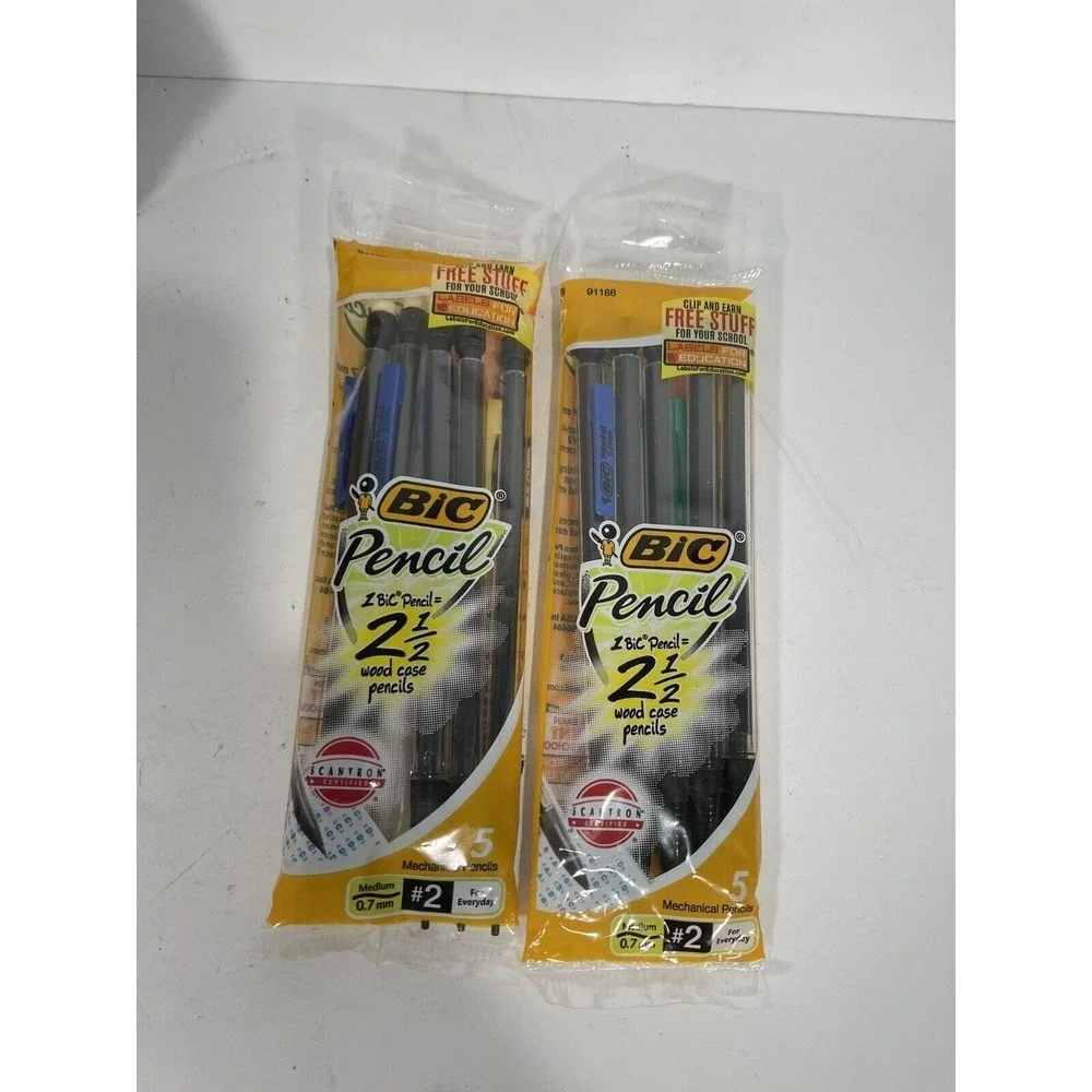 Lot‎ Of 10 Bic Mechanical Pencil Medium 0.7 Mm # 2 Assorted Colors ( 2 Pk Of 5 )